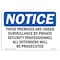 Signmission OSHA Notice Sign, 5" Height, NOTICE Under Surveillance By Private Security Sign, Portrait OS-NS-D-35-V-16782 - alternate 1